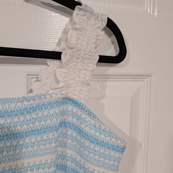 Torrid Cotton Modal Slub Square Neck Smocked Babydoll Tank in Size 1 (14/16) - Picture 4 of 11